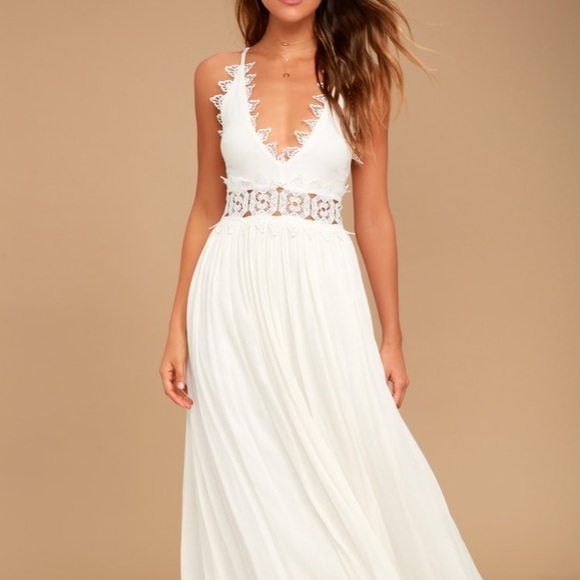 lulus white lace maxi dress